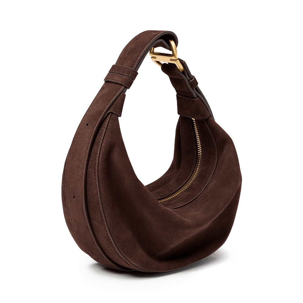 Juliette Suede Luna Bag Espresso