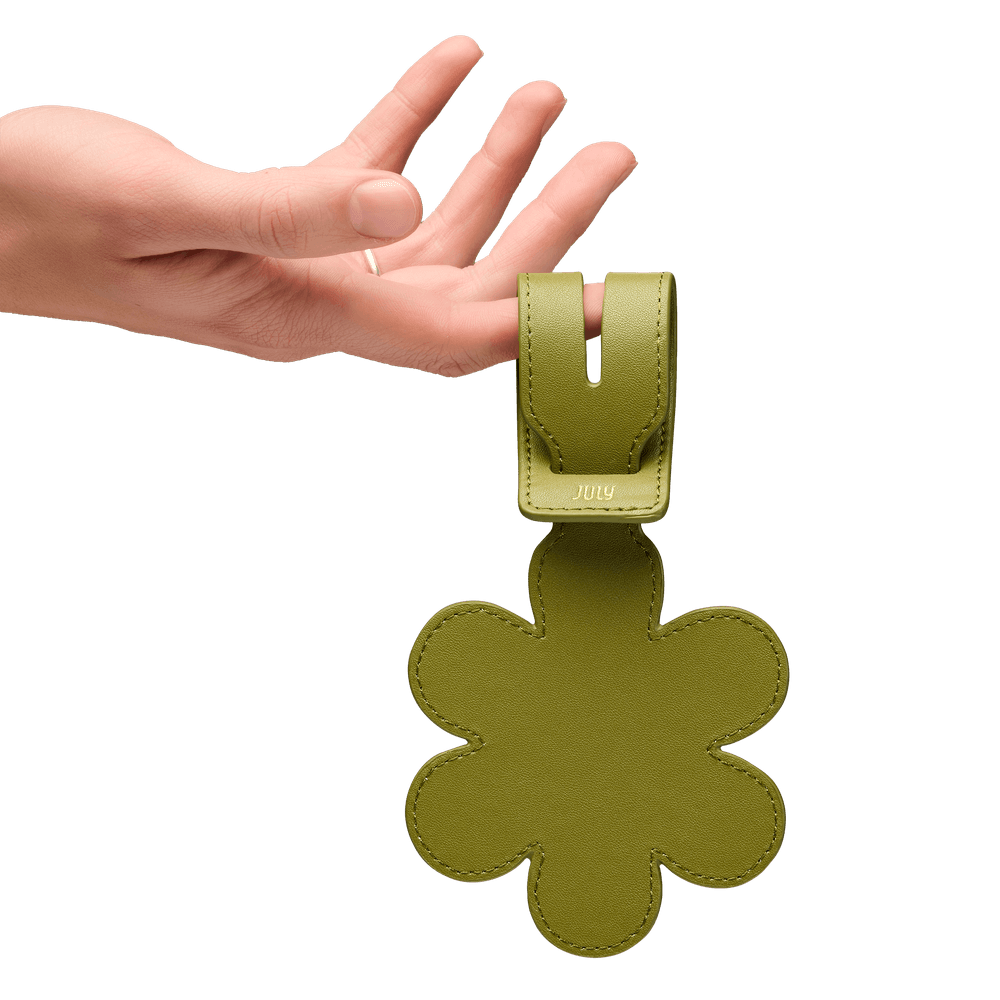 Flower Luggage Tag Olive