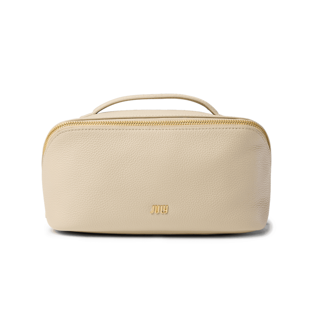 Leather Beauty Case Almond