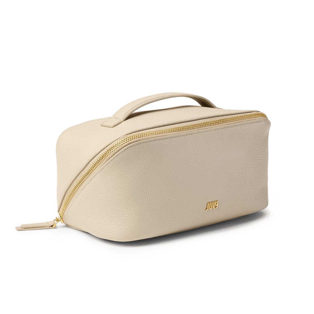 Leather Beauty Case Almond