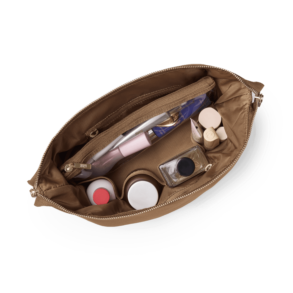 Open Toiletry Bag Light Brown