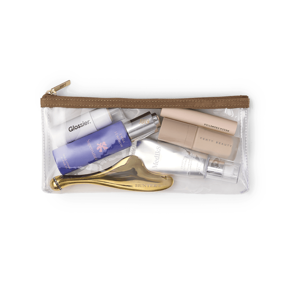 Open Toiletry Bag Light Brown