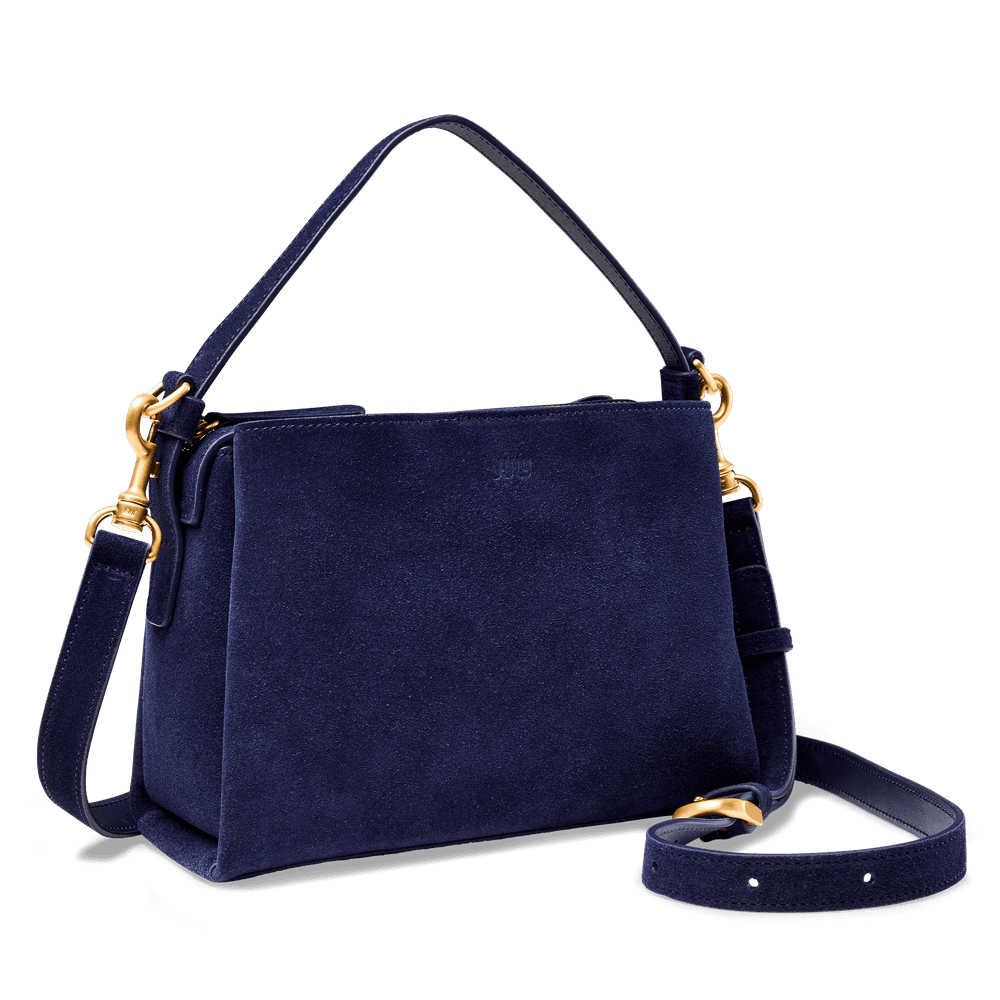 Juliette Suede Crossbody Navy