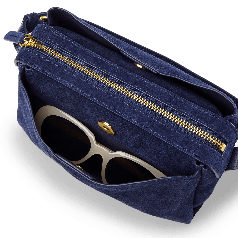 Juliette Suede Crossbody Navy