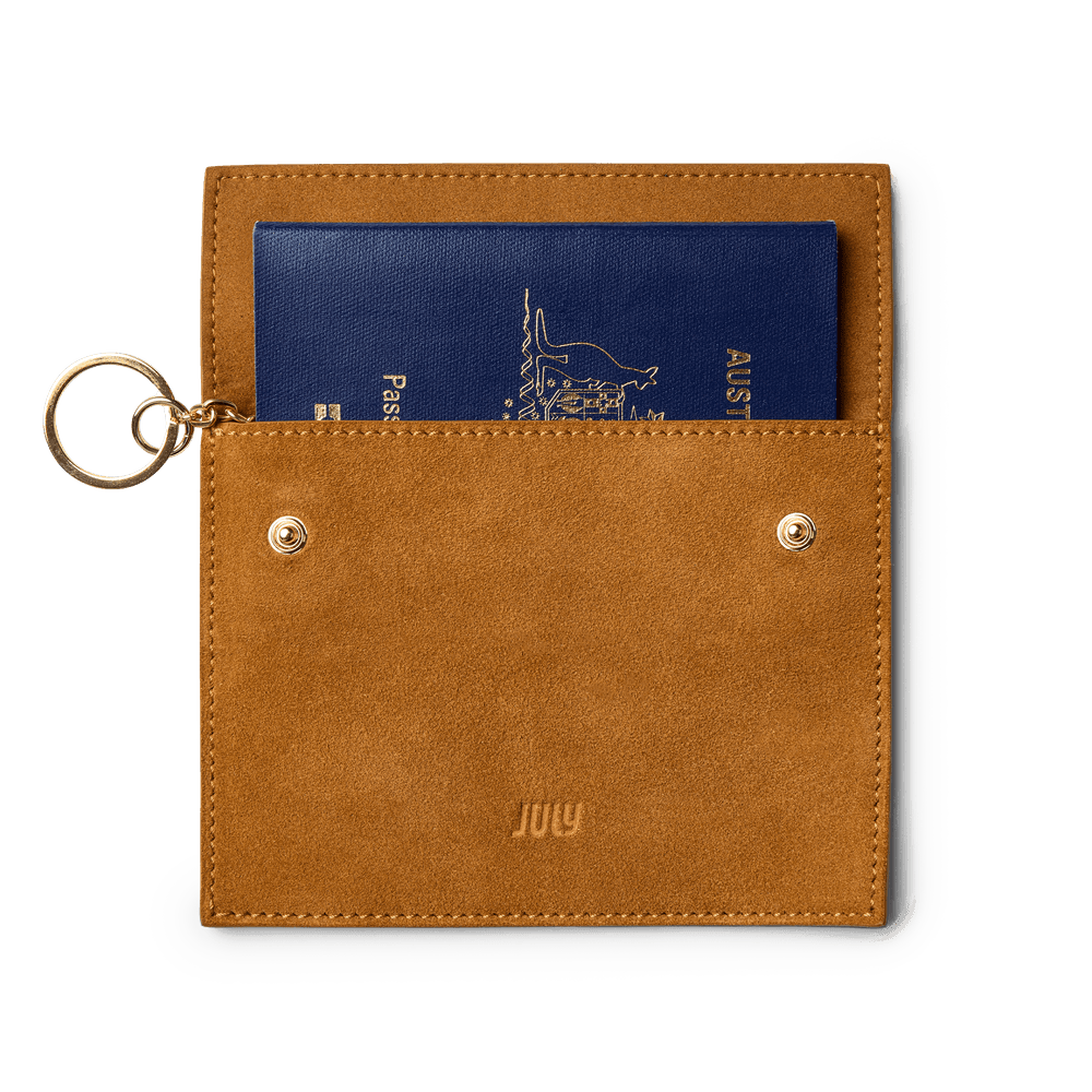 Suede Passport Key Chain